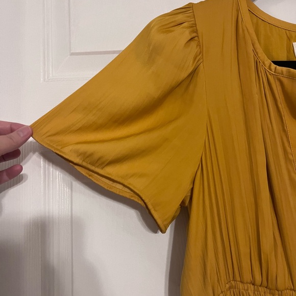 Anthropologie Somerset Silky Maxi Dress Mango Yellow - Size L - Picture 4 of 6